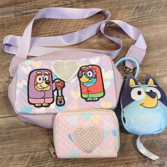 Bluey Across The Body Bag With Bag Charm With Matching Wallet - Picture 1 of 10